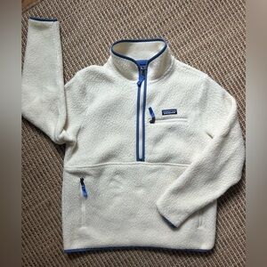 Patagonia Blue and Cream Quarter-Zip Pullover